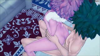 Izuku Midoriya झवणे त्याच्या सुंदर संघ mate मीना एक भिंत विरुद्ध - MHA हेन्टाई.